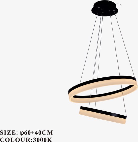 Kroonluchters LED - 3 kleuren - afstandsbediening - Dimbaar - Art.nr. (P7061/40+60)