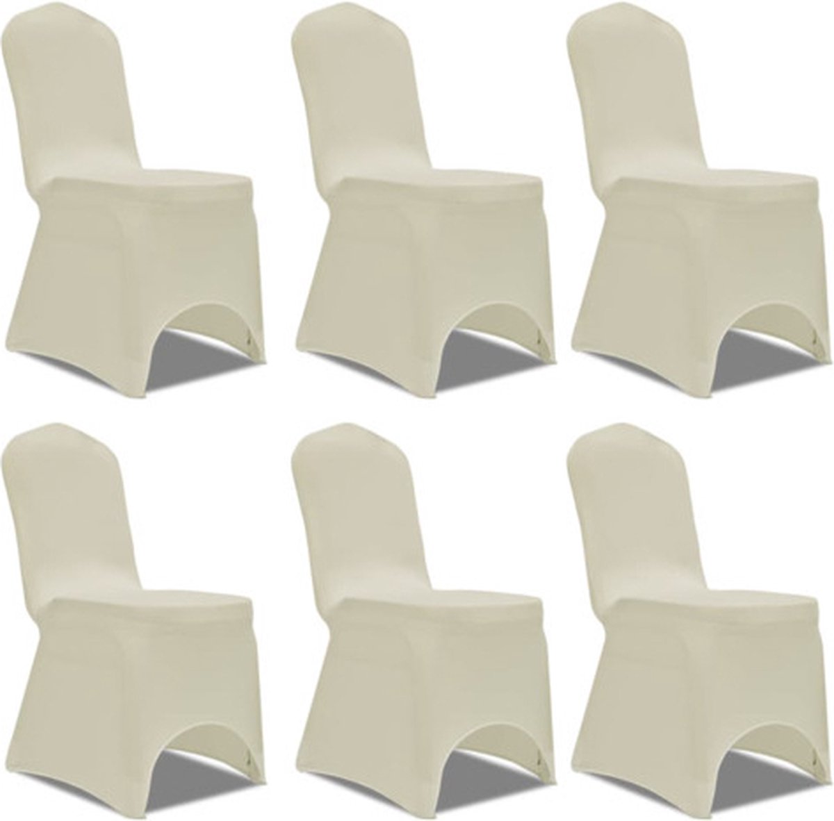 vidaXL Stoelhoes - Stretch - Crème - (6 - stuks)