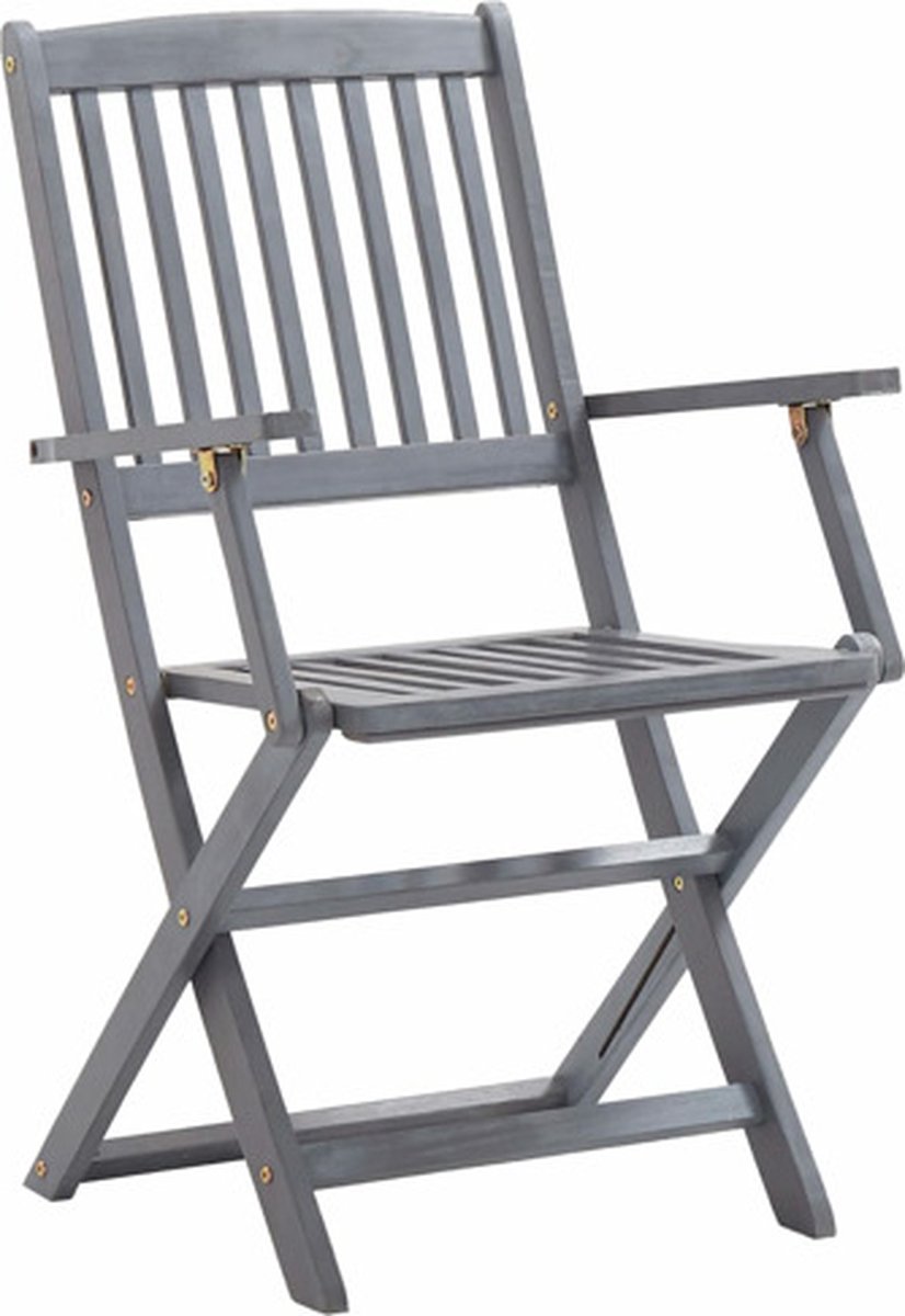 vidaXL - Tuinstoelen - 8 - st - inklapbaar - met - kussens - massief - acaciahout