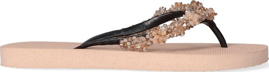 Uzurii Precious Bloom Gold Dames Slippers Sand | Beige | Kunststof | Maat 37/38 | 18.173.08