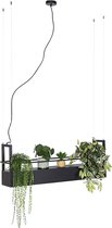 QAZQA cage rack - Table à manger avec lampe suspendue industrielle pour au-dessus de la table à manger | en salle à manger - 4 lumières - L 100 cm - Zwart - Industriel - Salon | Chambre à coucher | Cuisine