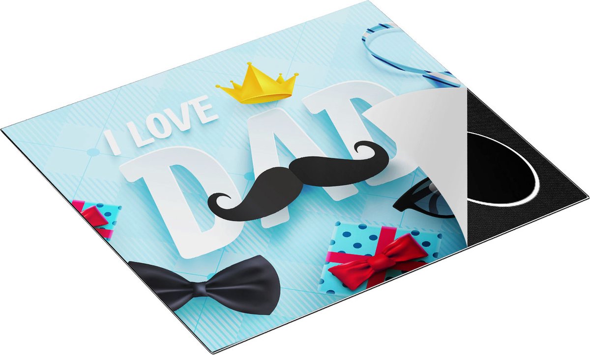 Chefcare Inductie Beschermer I love Dad - Vaderdag - Papa - 59x52 cm - Afdekplaat Inductie - Kookplaat Beschermer - Inductie Mat