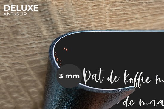 Set de table - Napperons de table plastique - Cuisine - Que le café soit fort - Café - Espresso - 45x30 cm - 6 pièces - Résistant à la chaleur - Antidérapant - Coussin - Amovible