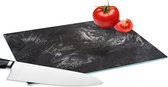 Planche à Découper en Verres - 28x20 - Imprimé Marbre - Pierres - Zwart - Planches à découper à Découper en Glas