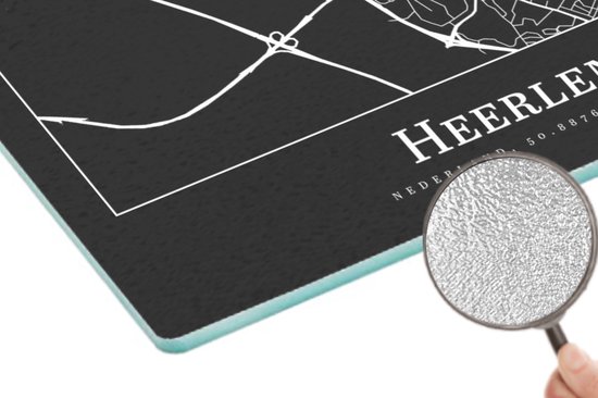 Planche à découper en Verres - 28x20 - Plan de la ville - Heerlen - Carte - Carte - Planches à découper en Glas
