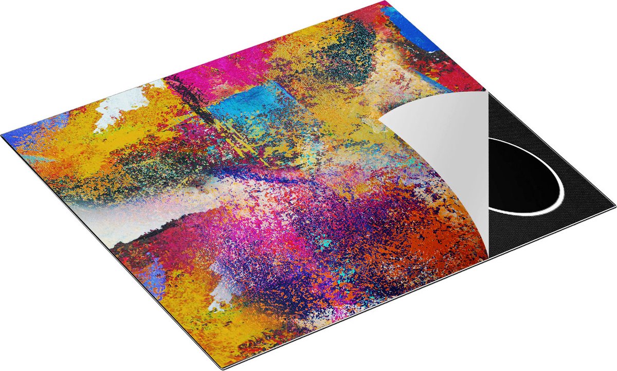 Chefcare Inductie Beschermer Abstracte Kunst - Verschillende Kleuren in Acryl - 59x52 cm - Afdekplaat Inductie - Kookplaat Beschermer - Inductie Mat