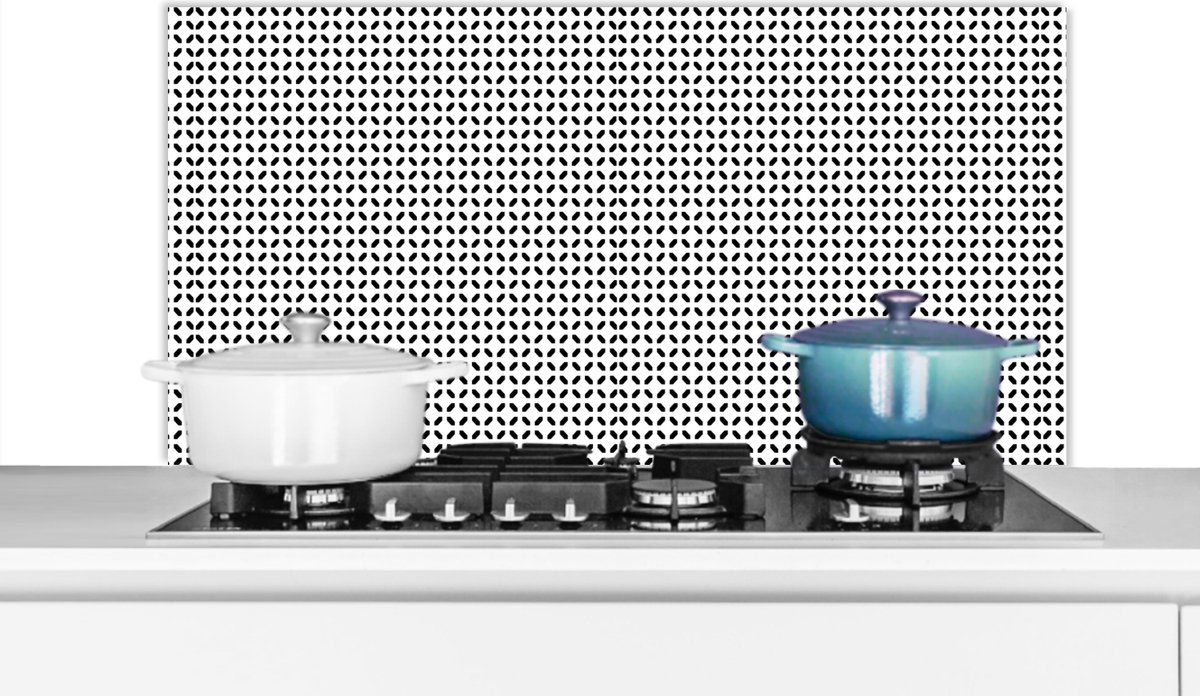 Spatscherm - Achterwand keuken - Design - Patronen - Abstract - Zwart - Wit - 100x50 cm