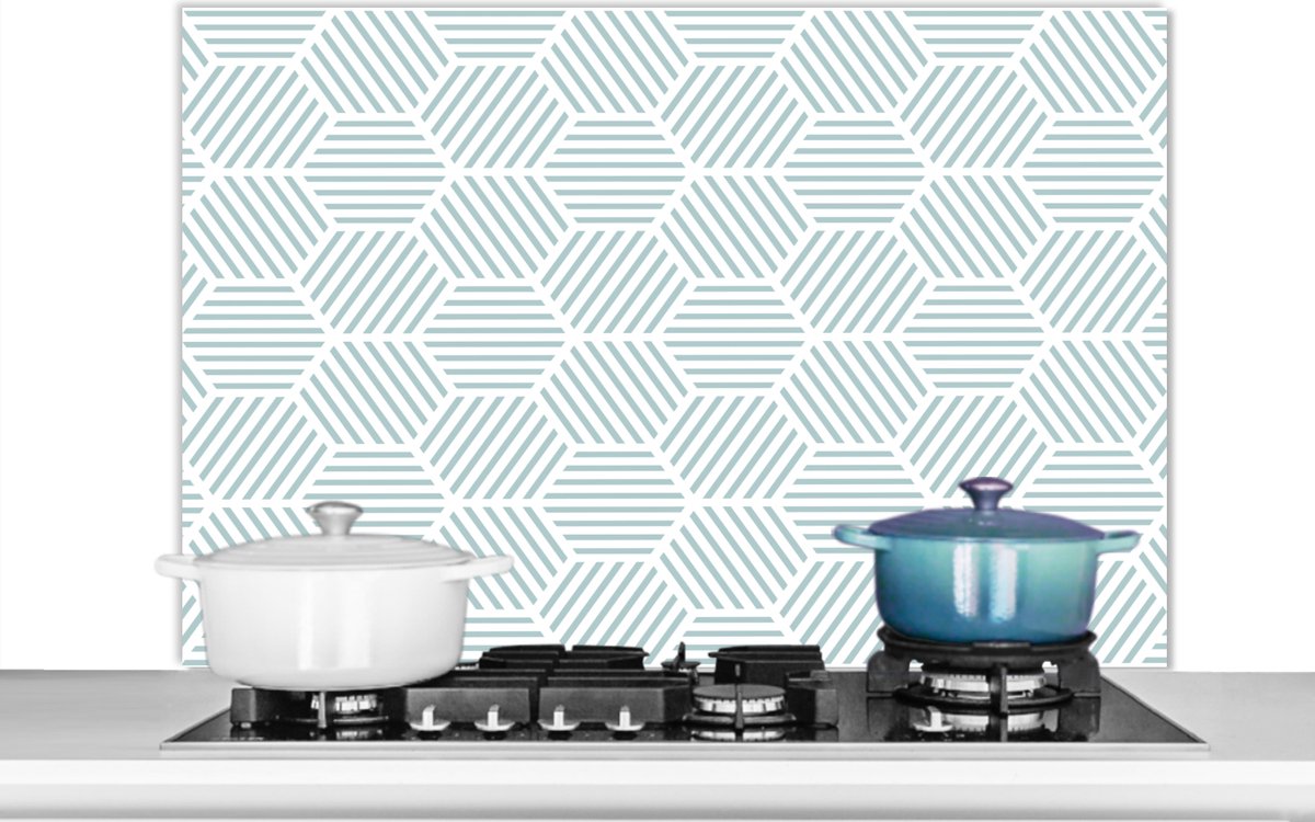 Achterwand keuken - Patronen - Hexagon - Groen - Design - Keuken - 100x65 cm
