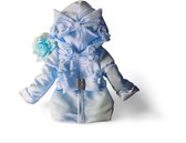 Maat 92 Zomerjas Blauw baby en kind Jas glitter kinderjas met roosjes babyblauw