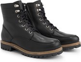 Travelin' Haugesund Heren - Leren Veterschoenen - Wol gevoerde boots - Zwart leer - Maat 41