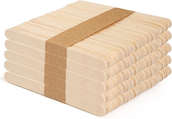 BaykaDecor - Bâtons de Popsicle de Luxe en Bois - Bâtons de Glace - Bois d'Artisanat - DIY - Hobby -Temps - Artisanat - Cadeau - Artisanat - Set de 50 Pièces