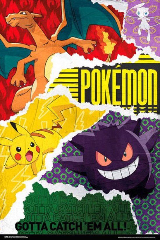 Hole in the Wall Pokemon Maxi Poster -Gotta Catch 'Em All! (Diversen) Nieuw
