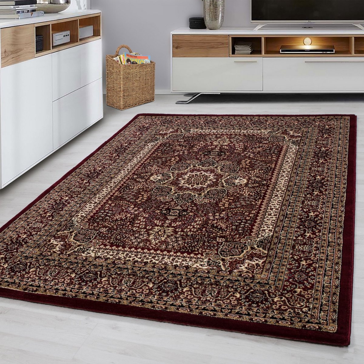 Muratap Marrakesh Nahal Oosters Vloerkleed Rood – Laagpolig Tapijt- 200x290 CM