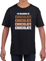 Dreaming of chocolate fun t-shirt - zwart - kinderen - Feest outfit / kleding / shirt 134/140