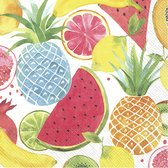 60x Tropische 3-laags servetten fruitig fruit 33 x 33 cm - Tropisch Hawaii thema