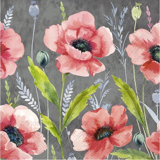 20 Serviettes papier 33 x 33 cm décor marguerite
