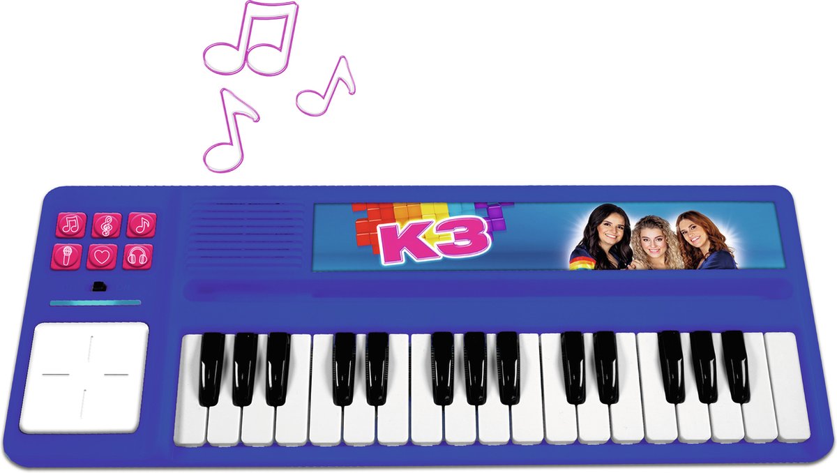 K3 Speelgoedinstrument - Piano met drumpad - Met fragmenten van 5 K3 liedjes - Inclusief batterijen - K3