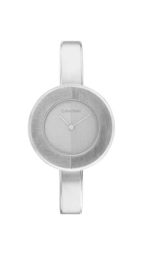 Calvin Klein CK25200022 Dames Horloge - Mineraalglas - Roestvrijstaal - Zilver - 32 mm breed - 3.2 cm lang - Quartz - Druksluiting - 3 ATM (spatwater)
