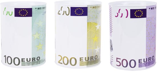 Benson Verrassingsspaarpot - Eurobiljetten - Metaal - 20 x 14,5 cm