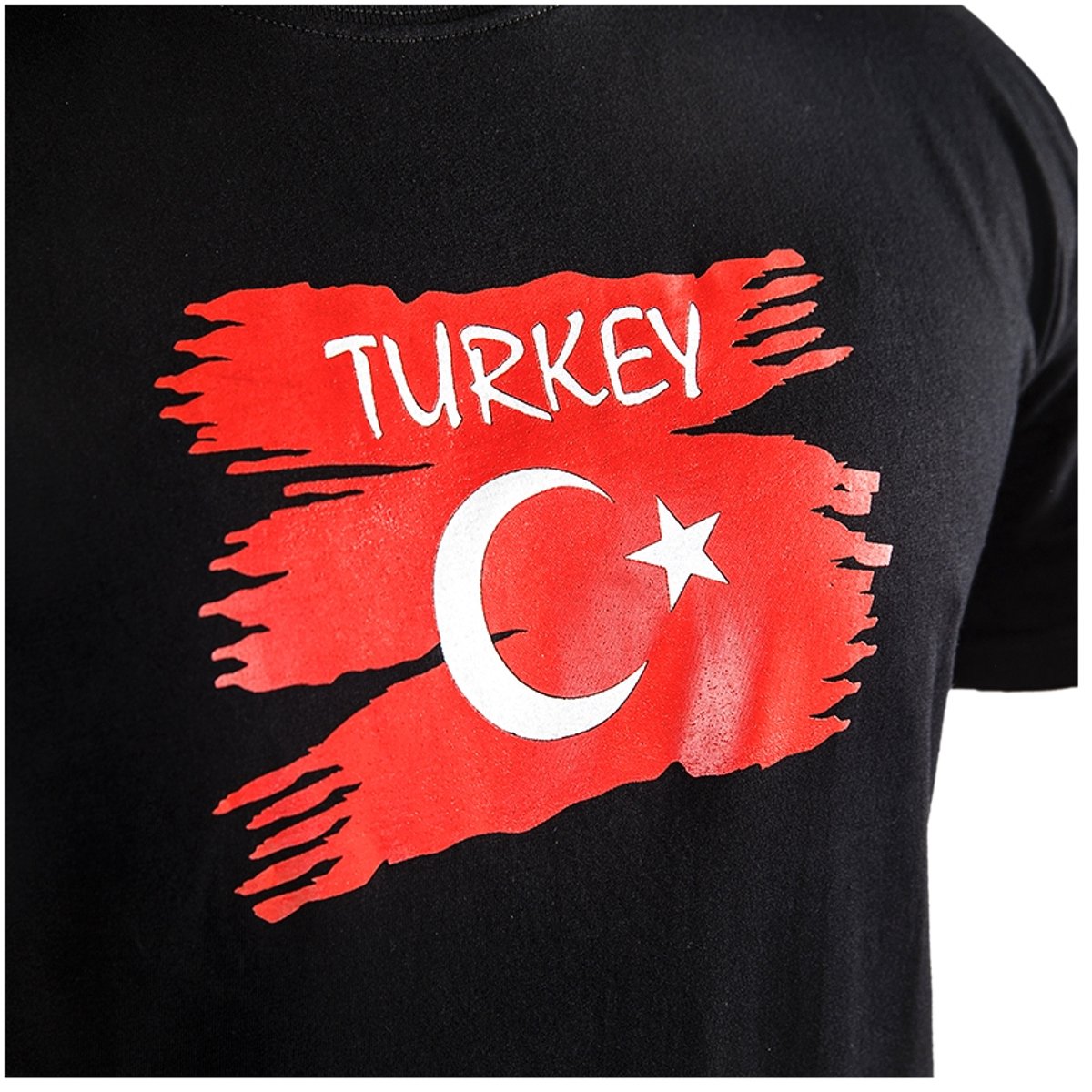 Joya Vlag T - Shirt - Turkije - Zwart - M