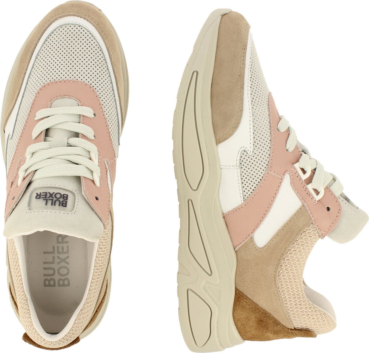 bullboxer suède sneakers beige/multi