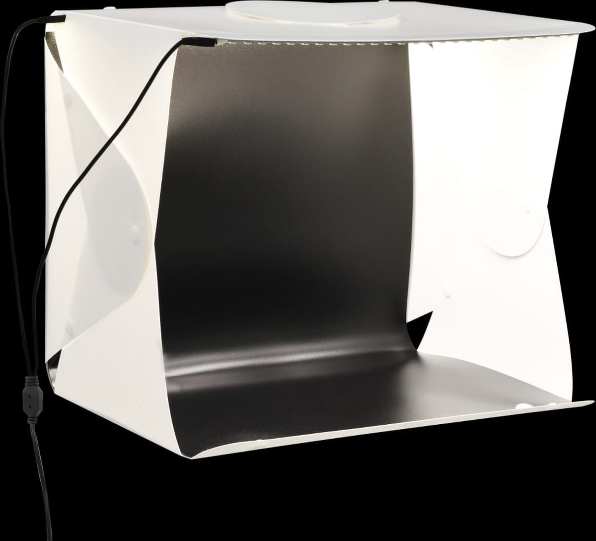 VidaLife Foto-opnamebox met LED inklapbaar 40x34x37 cm kunststof wit