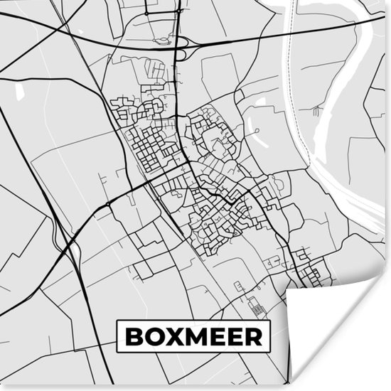 Poster Boxmeer - Plattegrond - Kart - Stadskaart - 30x30 cm