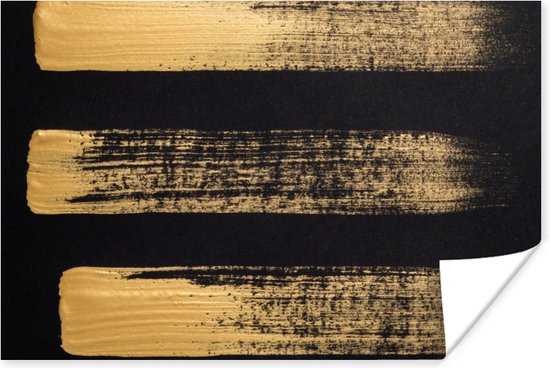 Poster Patroon van gouden verf op een zwarte achtergrond - 60x40 cm - PosterMonkey
