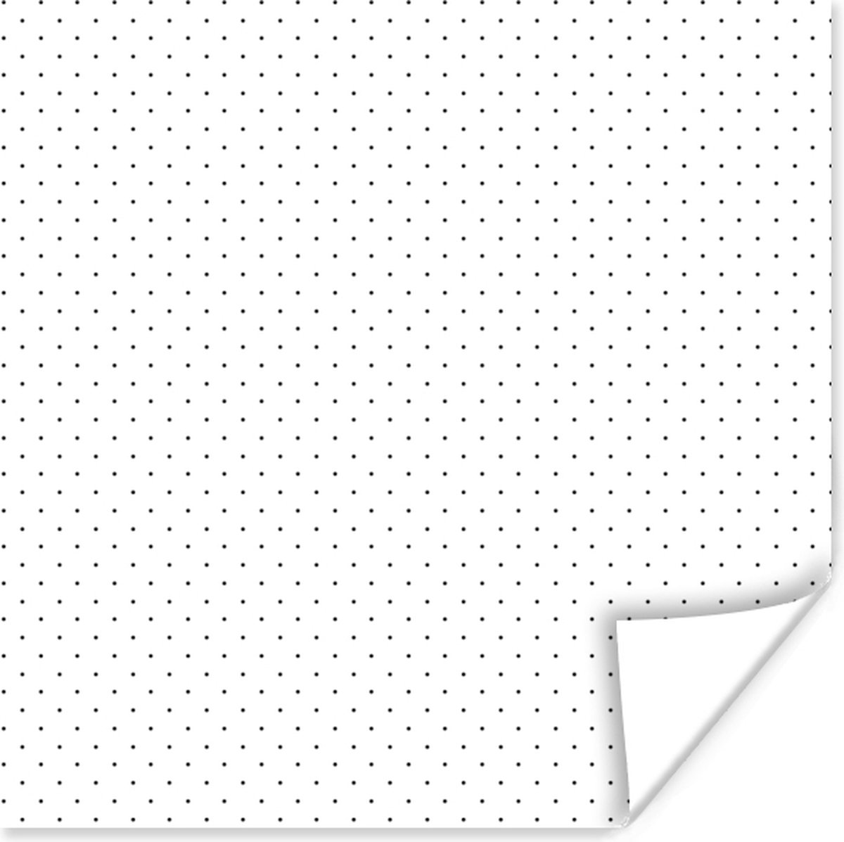 Poster Stippen - Patroon - Zwart wit - 75x75 cm