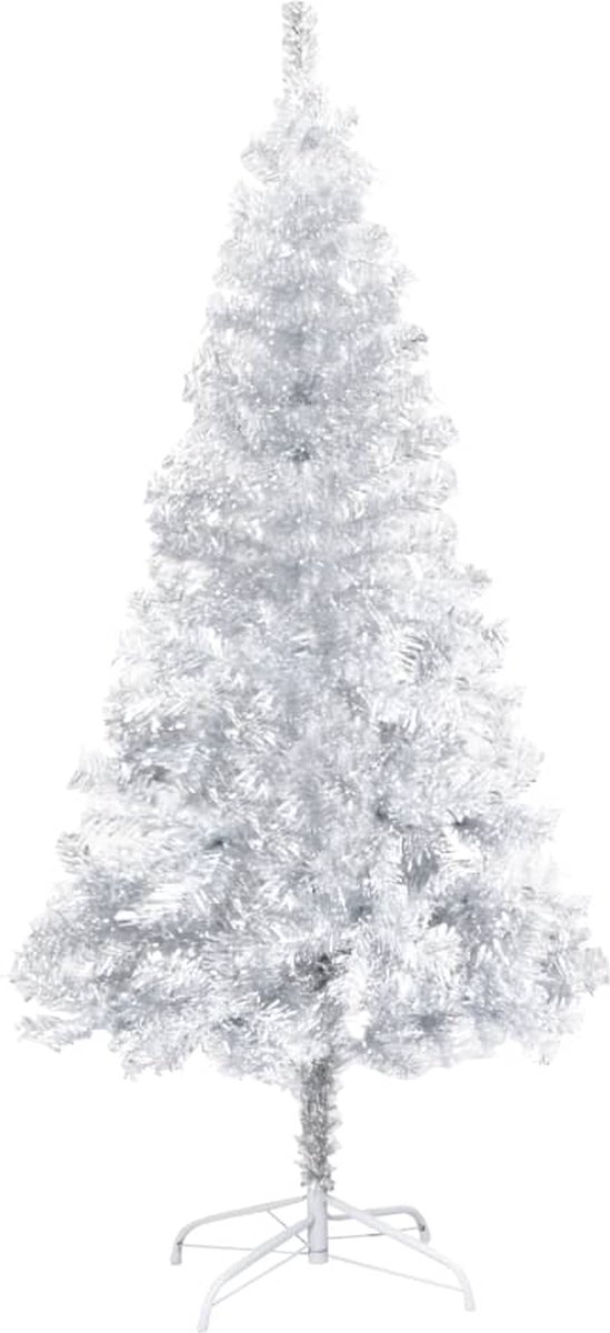 VidaLife Kunstkerstboom met standaard 150 cm PET zilverkleurig