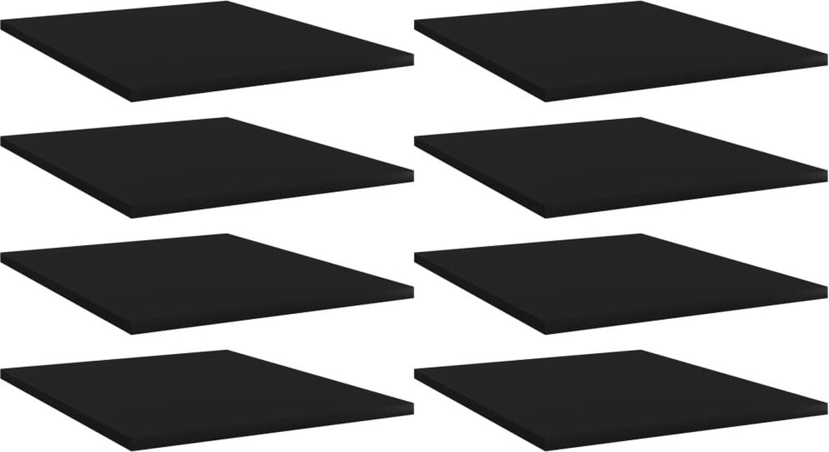 VidaLife Wandschappen 8 st 40x50x1,5 cm spaanplaat zwart