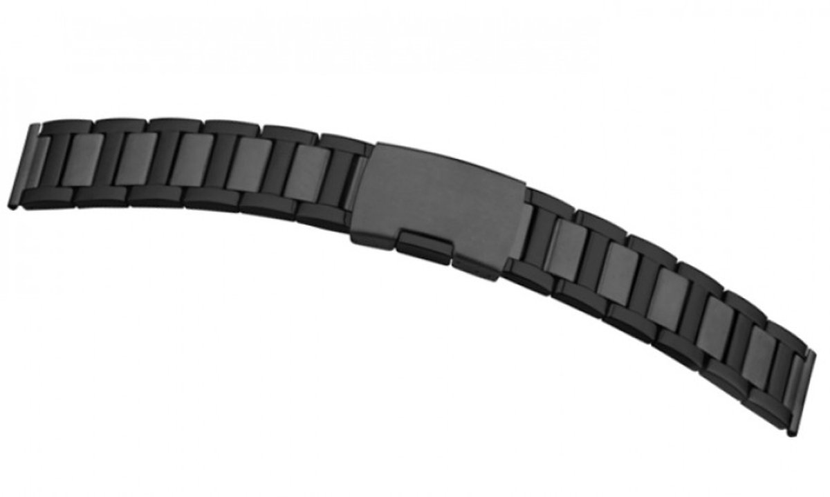 Horlogeband Metaal Veneto Black - StaaL - 22mm