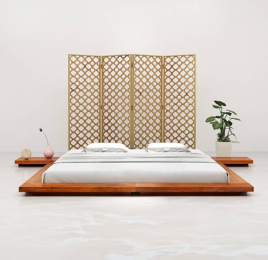 VidaLife Cadre de lit futon japonais en bois d'acacia massif 200x200 cm |  bol.com