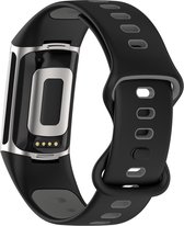 Siliconen bandje - geschikt voor Fitbit Charge 5 - zwart-grijs
