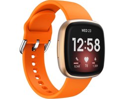 Siliconen bandje - geschikt voor Fitbit Versa 3 / Versa 4 / Sense / Sense 2 - oranje