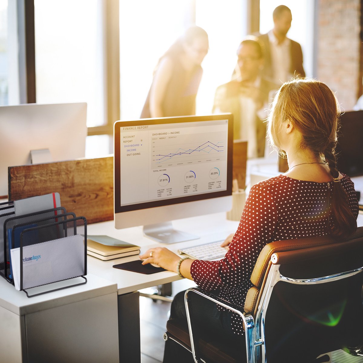 Relaxdays Porte-Lettres Bambou Et Métal - 3 Rangements - 15x18.5x10cm - Organisateur Bureau - Blanc/Nature