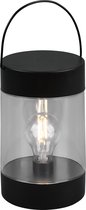 LED Tafellamp op Batterijen - Trion Calano - Spatwaterdicht IP44 - Rond - Mat Zwart - Aluminium