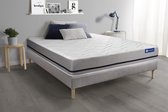 Complete boxspring met matras tweepersoons- Actisom Actimemo soft grijs - Traagschuim - 180 x 220 cm