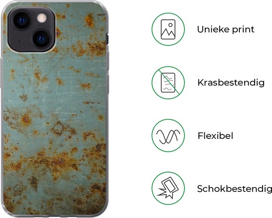 Coque iPhone 13 mini - Fer - Rouille - Patiné - Coque de téléphone en Siliconen