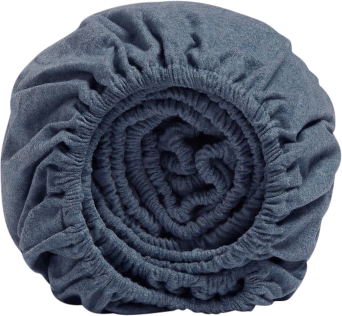 Yumeko hoeslaken flanel denim blauw 160x200x30 - Biologisch & ecologisch