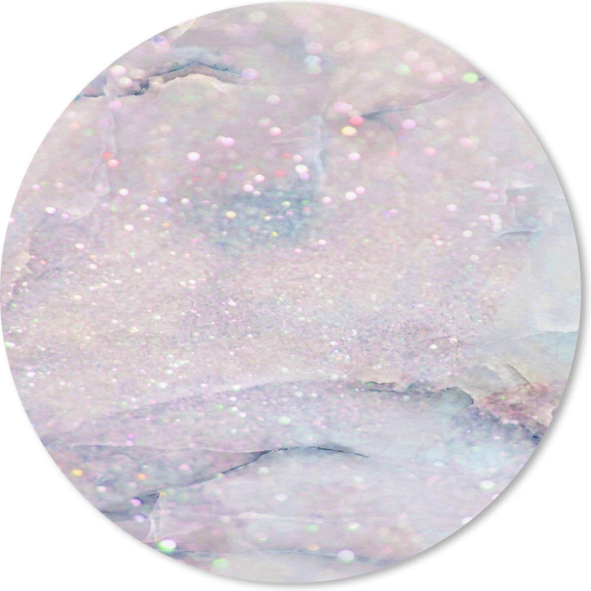Muismat rond 50x50 cm - Mousepad Marmer - Wit - Blauw - Ronde muismatten