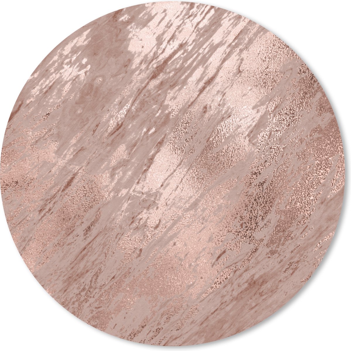 Muismat rond 20x20 cm - Mousepad Marmer - Rosé - Goud - Ronde muismatten