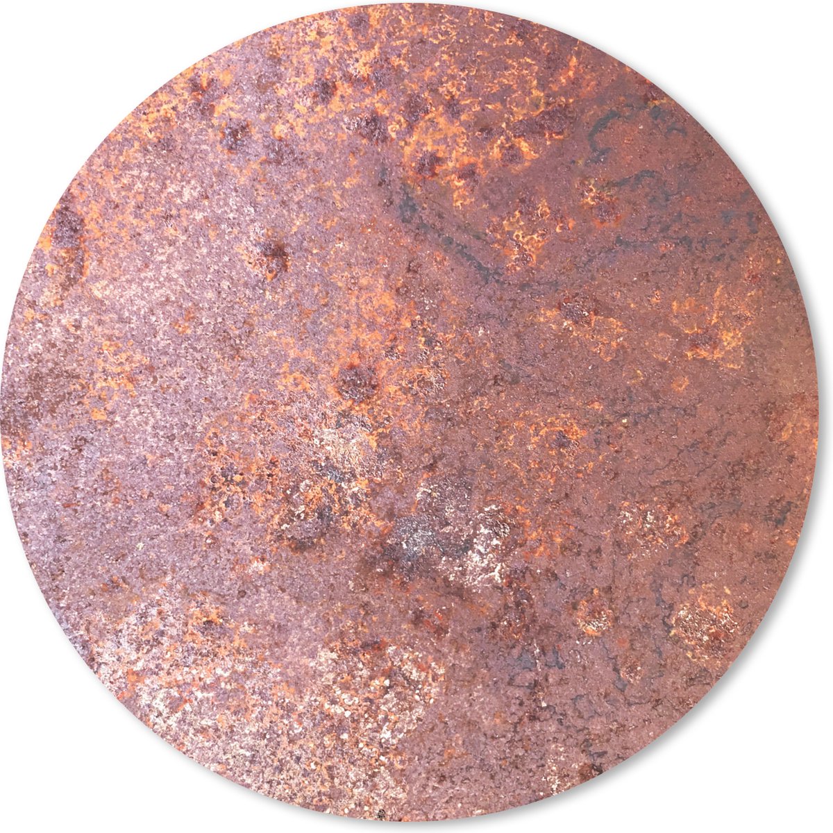 Muismat rond 40x40 cm - Mousepad Platen - Roest print - Metaal - Ronde muismatten