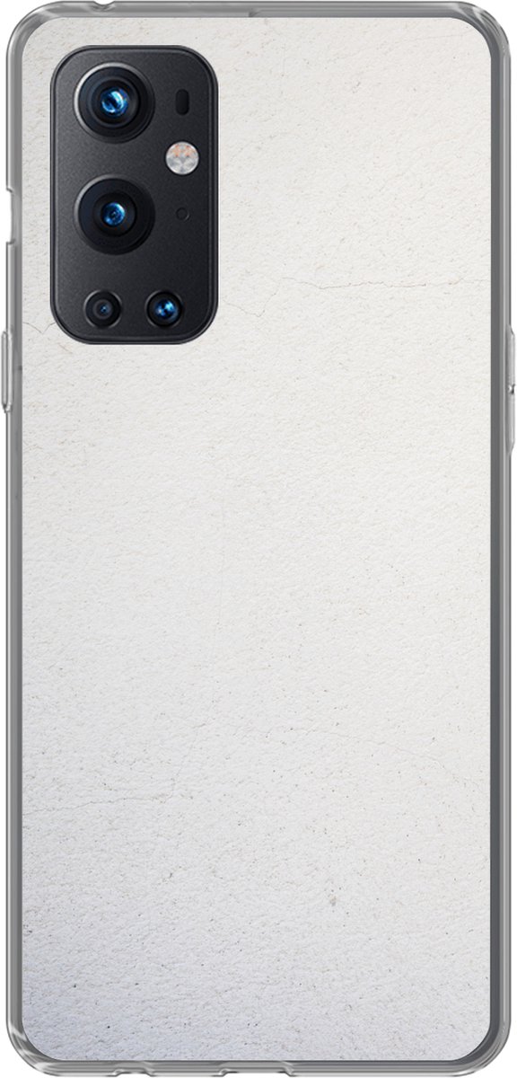 Telefoonhoesje Geschikt voor OnePlus 9 Pro hoesje - Beton print - Wit - Modern - Siliconen Telefoonhoesje Telefoonhoesje