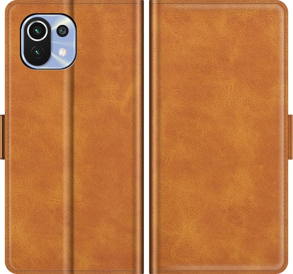 Mobigear Telefoonhoesje geschikt voor Xiaomi 11 Lite NE 5G Hoesje | Mobigear Slim Magnet Bookcase Portemonnee | Pasjeshouder voor 3 Pasjes | Telefoonhoesje voor Pinpas / OV Kaart / Rijbewijs - Cognac