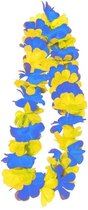 Hawaii krans/slinger blauw met geel