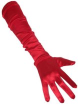 Handschoenen satijn rood