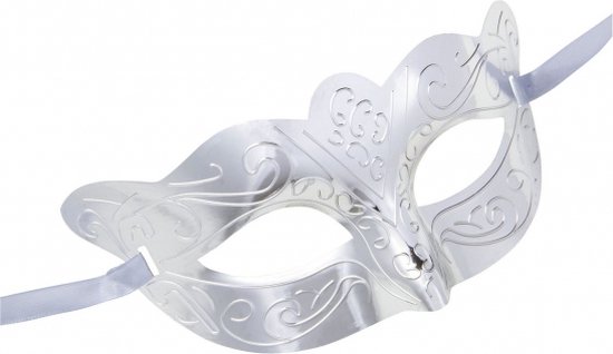 Oogmasker metallic zilver