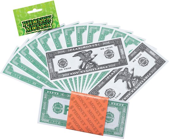 Foto: 50x nep dollar biljetten van 100 dollar speelgoedgeld
