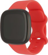 Bandje Voor Fitbit Versa 3 / Sense Sport Band - Rood - Maat: ML - Horlogebandje, Armband
